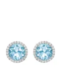 Kiki McDonough 18kt white gold Grace topaz and diamond stud earrings - Silver