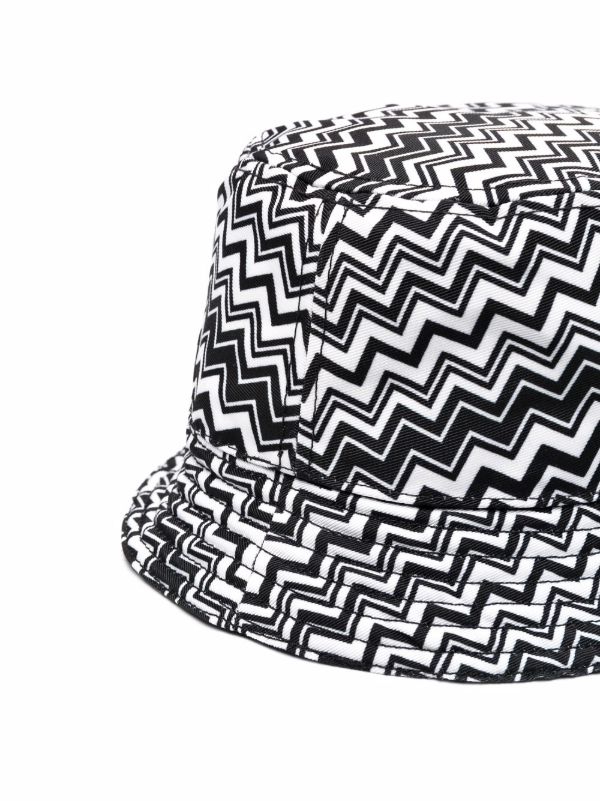 black and white striped bucket hat