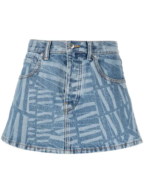 Alexander Wang logo-print mini denim skirt