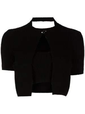 最終価格 Alexander Wang オープンニット クロップドトップ Alexander Wang - アレキサンダーワン クロップドニットトップの