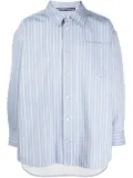 Alexander Wang striped cotton shirt jacket - Blue