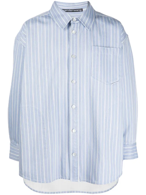 Alexander Wang Striped Cotton Shirt Jacket - Farfetch