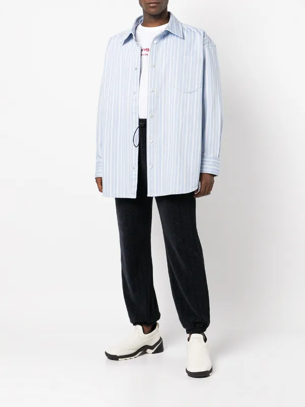 Alexander Wang Striped Cotton Shirt Jacket - Farfetch