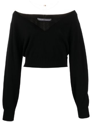 Alexander Wang Cropped V-hem Jumper - Farfetch