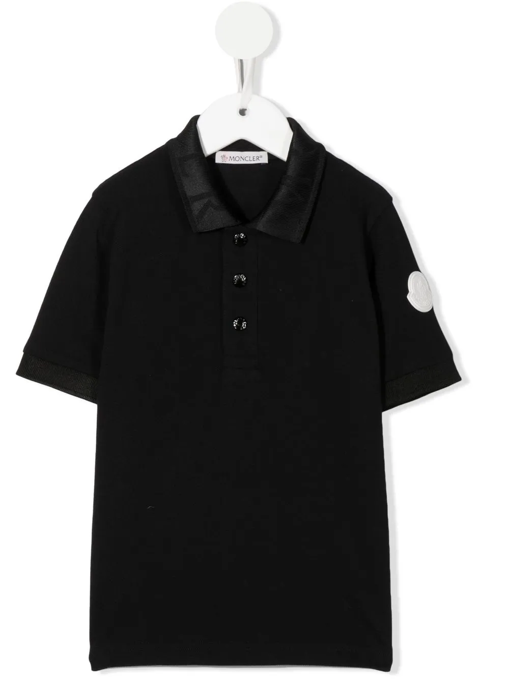 

Moncler Enfant playera tipo polo con logo en el cuello - Negro