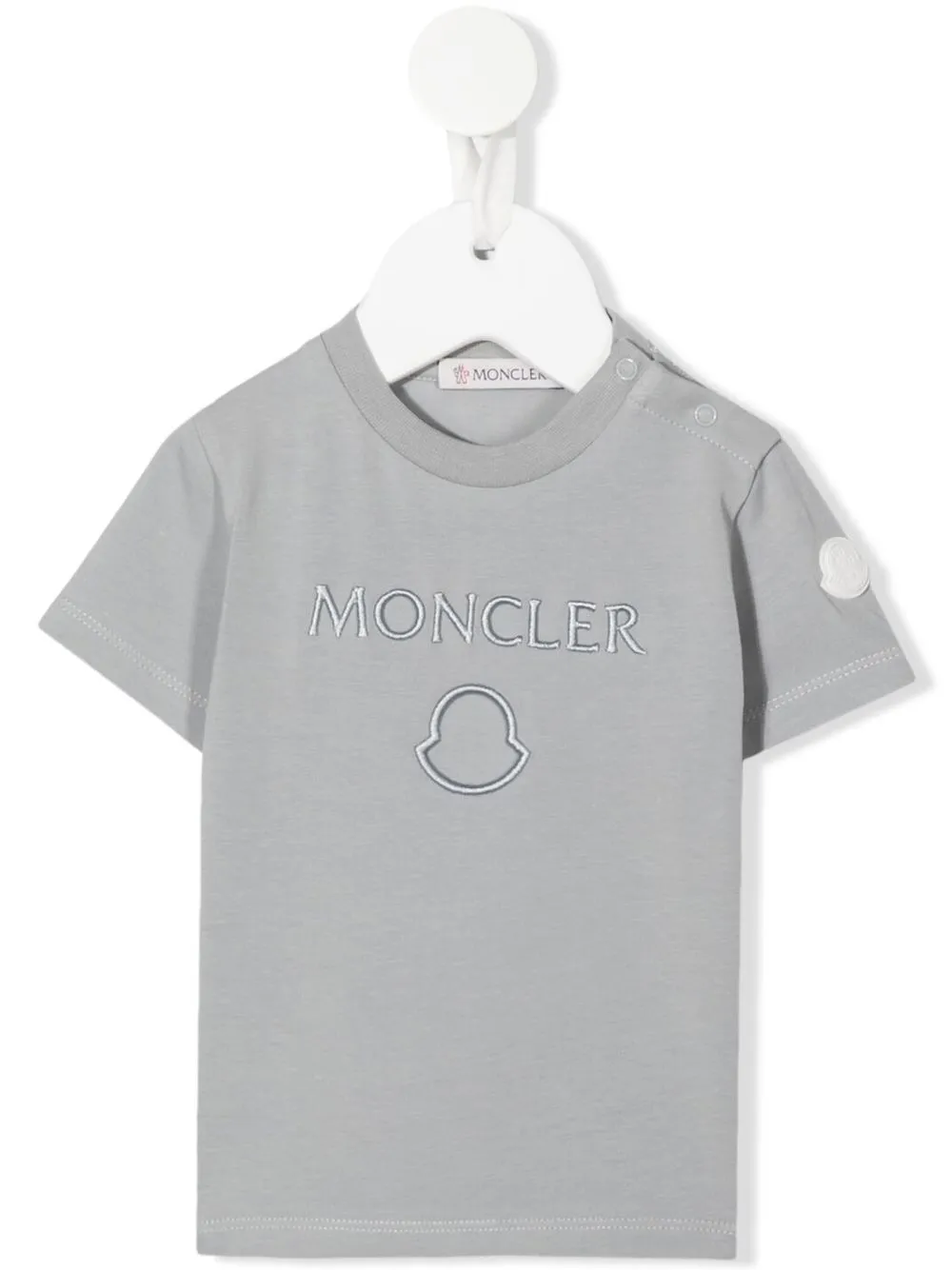 

Moncler Enfant embroidered-logo short-sleeved T-shirt - Grey