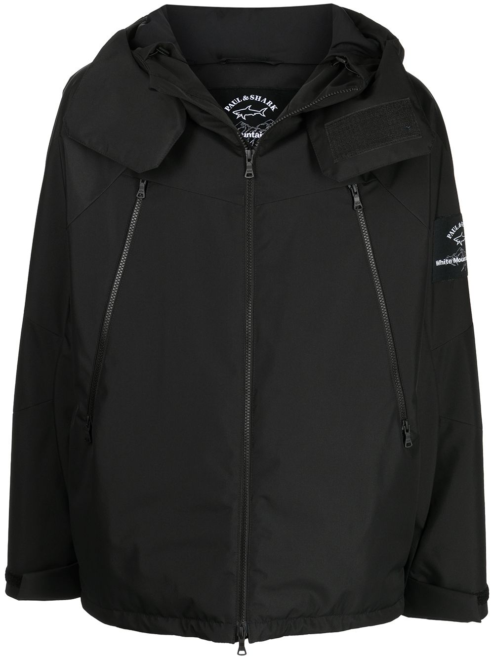 logo-patch hooded jacket