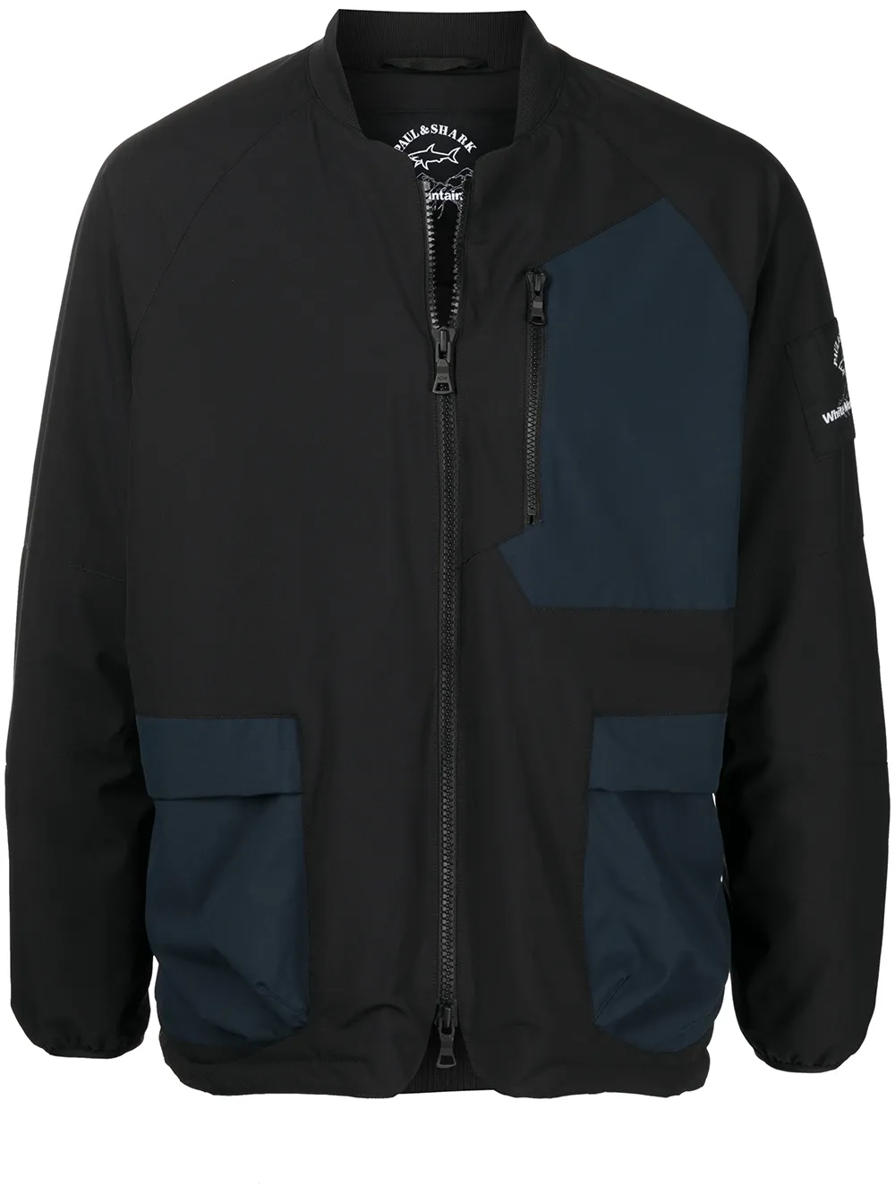 

White Mountaineering chamarra bomber con parche del logo - Negro