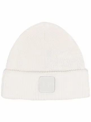 C.P. Company Logo Patch Ribbed Beanie 