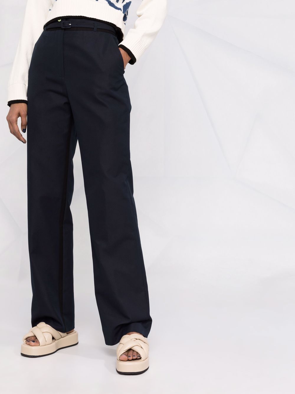 фото Ports 1961 belted high-waist side-stripe trousers