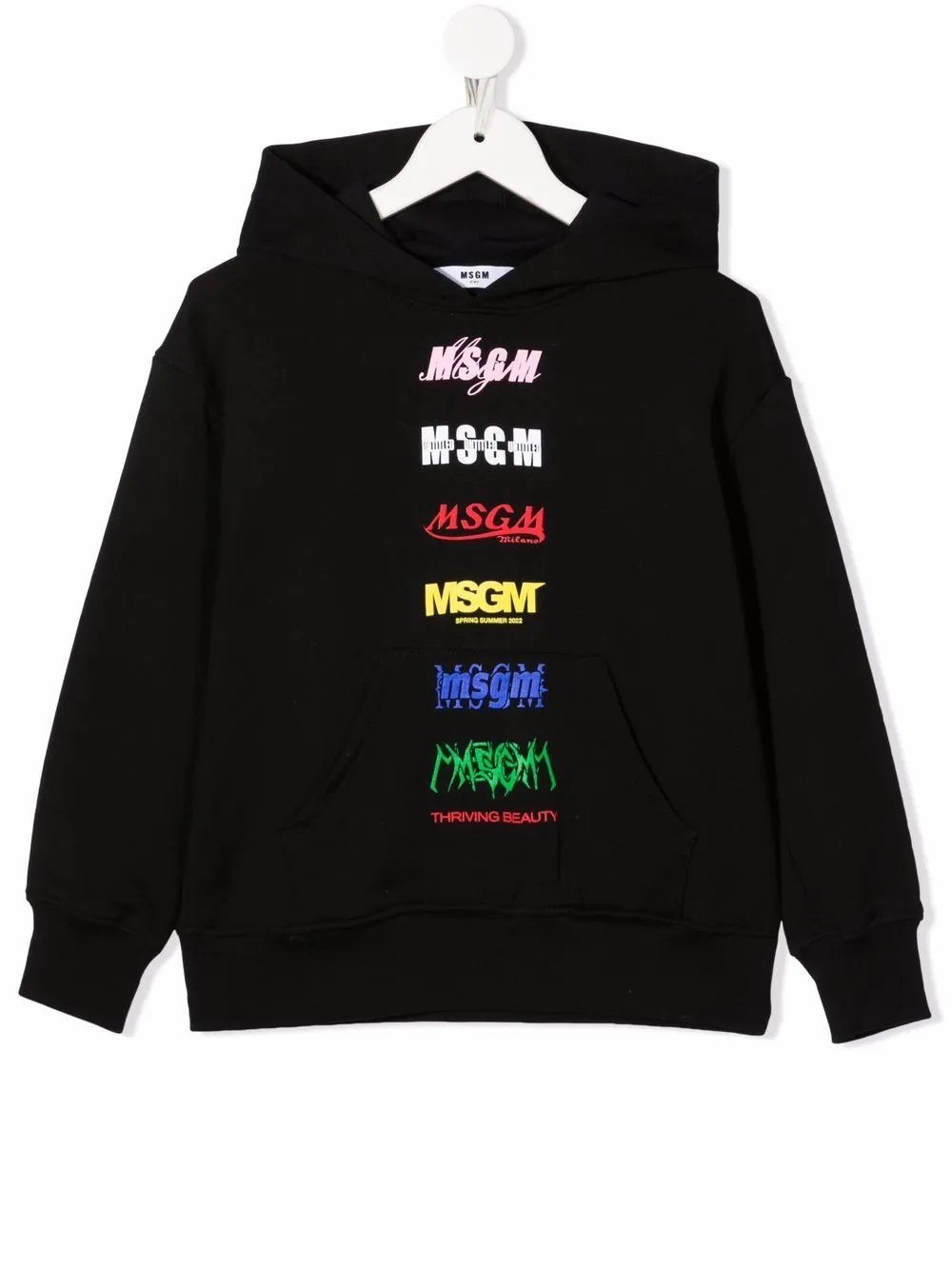 

MSGM Kids hoodie con estampado gráfico - Negro