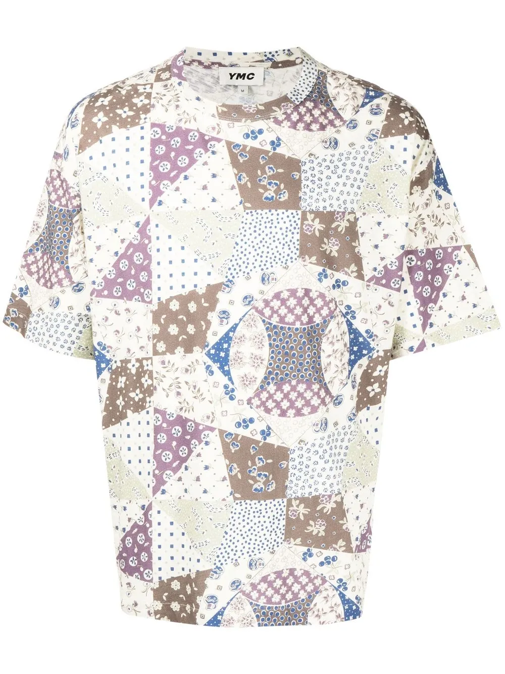 

YMC camisa con estampado patchwork - Verde