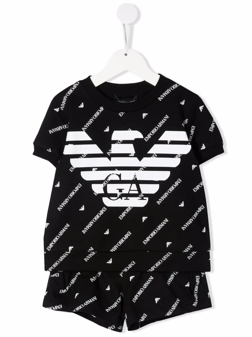 

Emporio Armani Kids traje deportivo con logo estampado - Negro