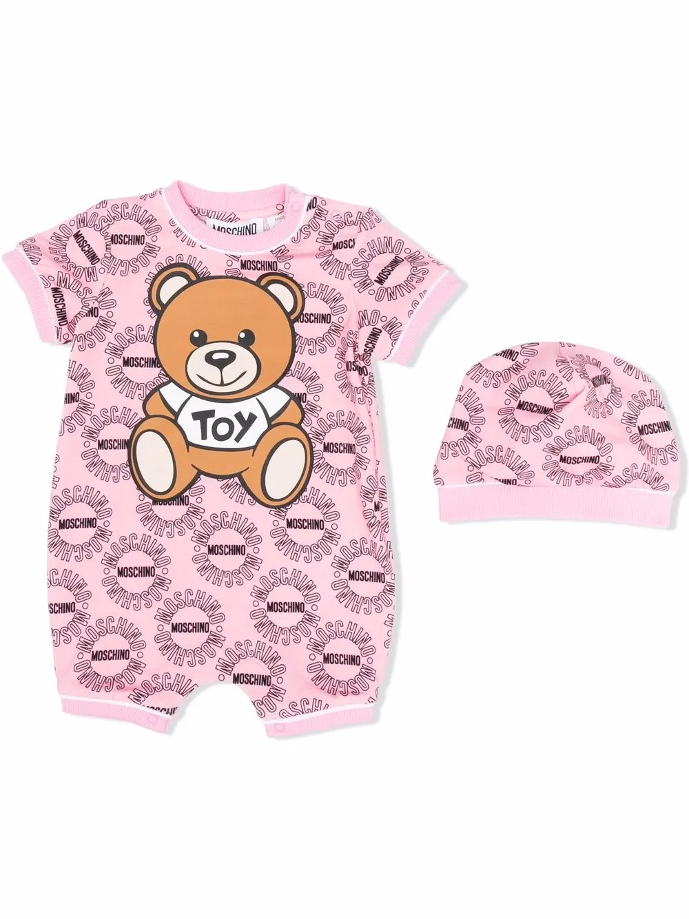 

Moschino Kids romper con logo estampado - Rosado