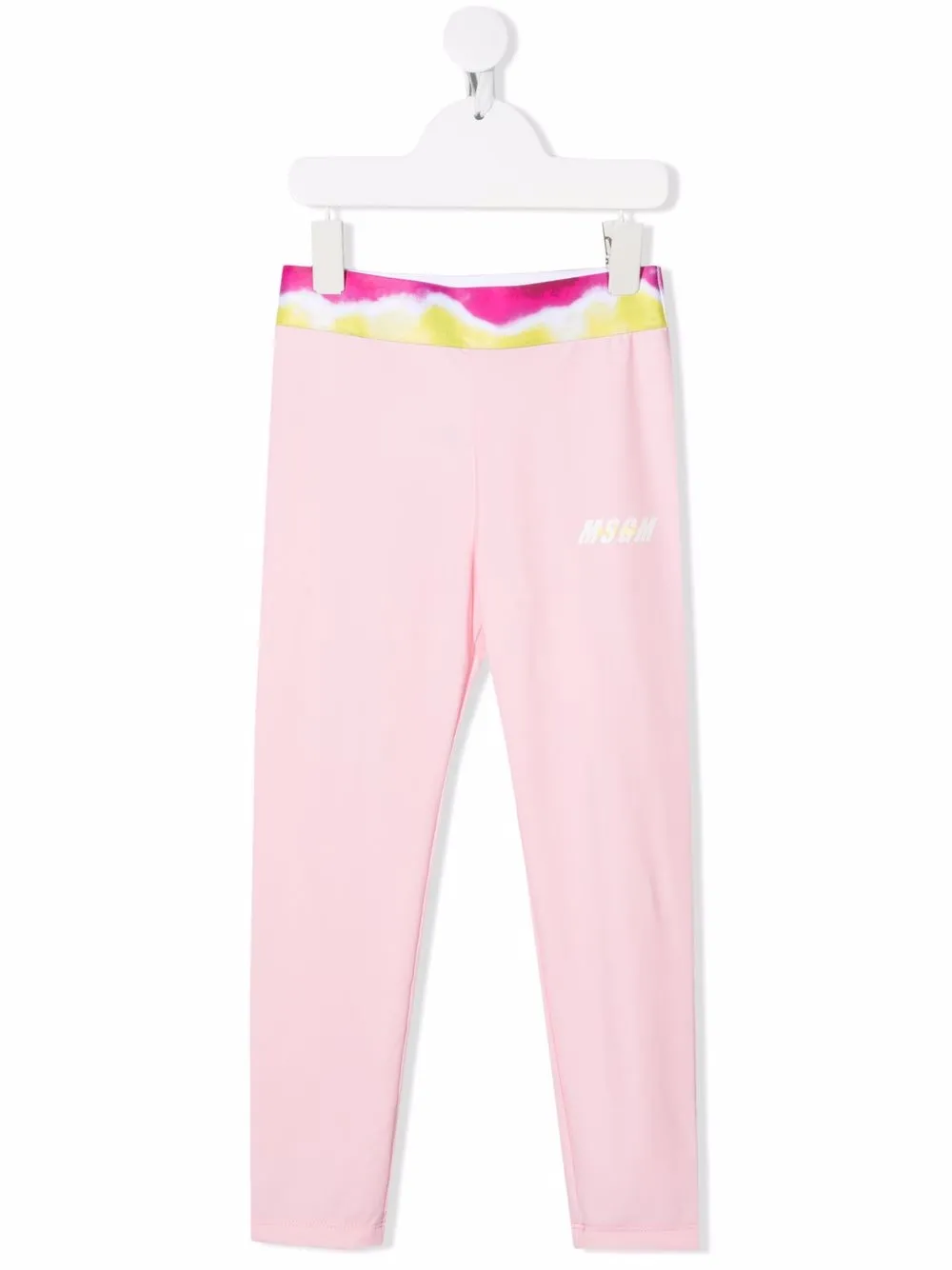 

MSGM Kids leggins rectos con logo estampado - Rosado