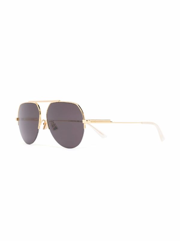 half frame aviator sunglasses