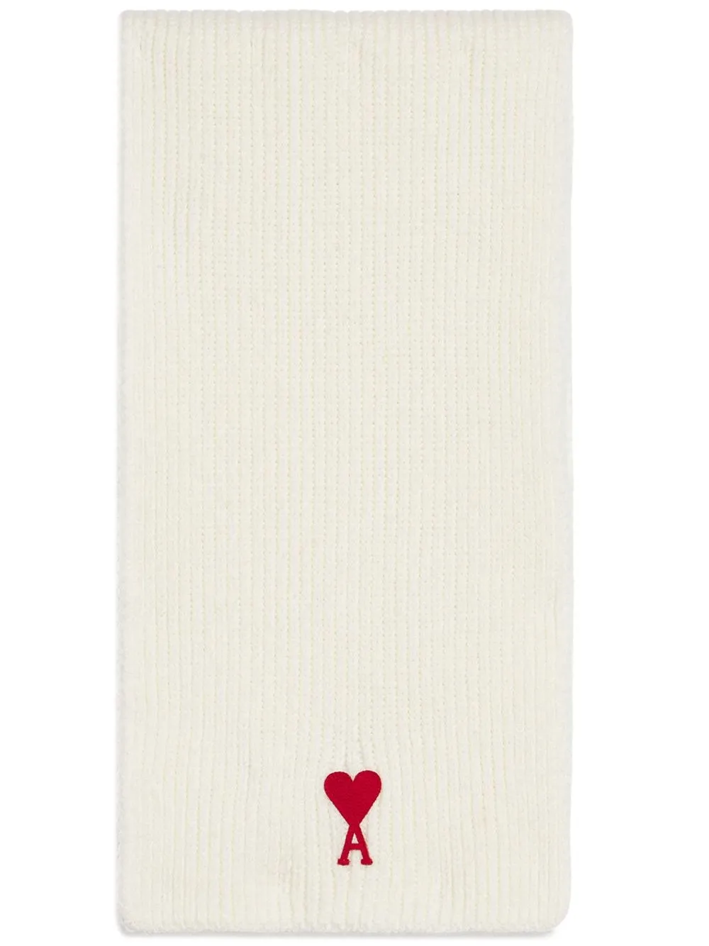 

AMI Paris mascada tejida con logo bordado - Blanco