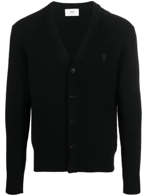 AMI Paris Ami De Cœur Embroidery Cardigan