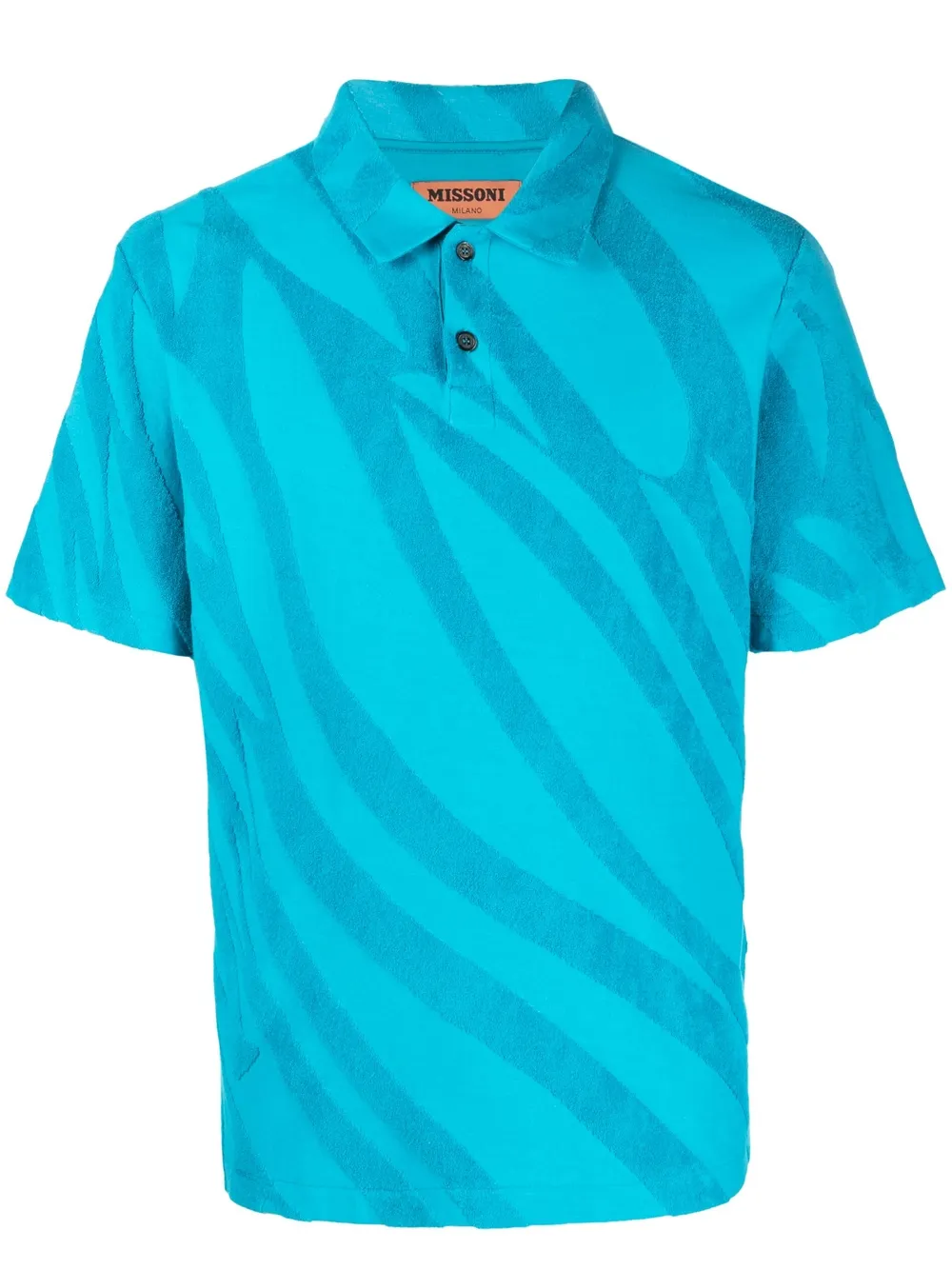 

Missoni playera tipo polo con tejido de rizo - Azul