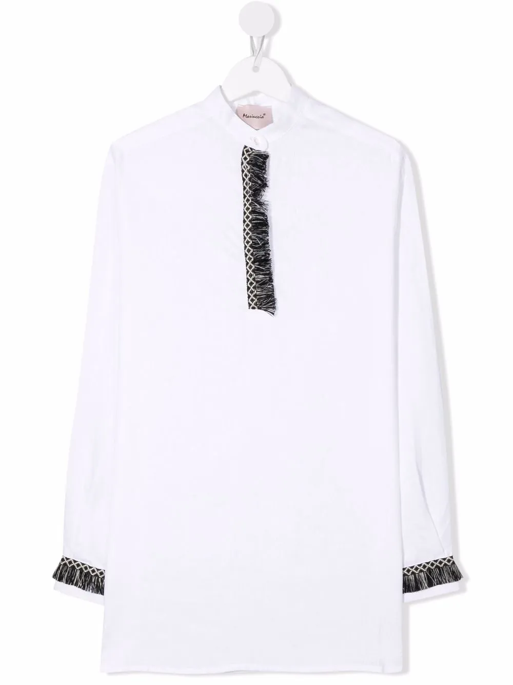 

Mariuccia Milano Kids vestido con detalle de flecos - Blanco