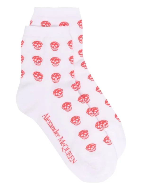 Alexander McQueen skull-knit Ankle Socks White FARFETCH