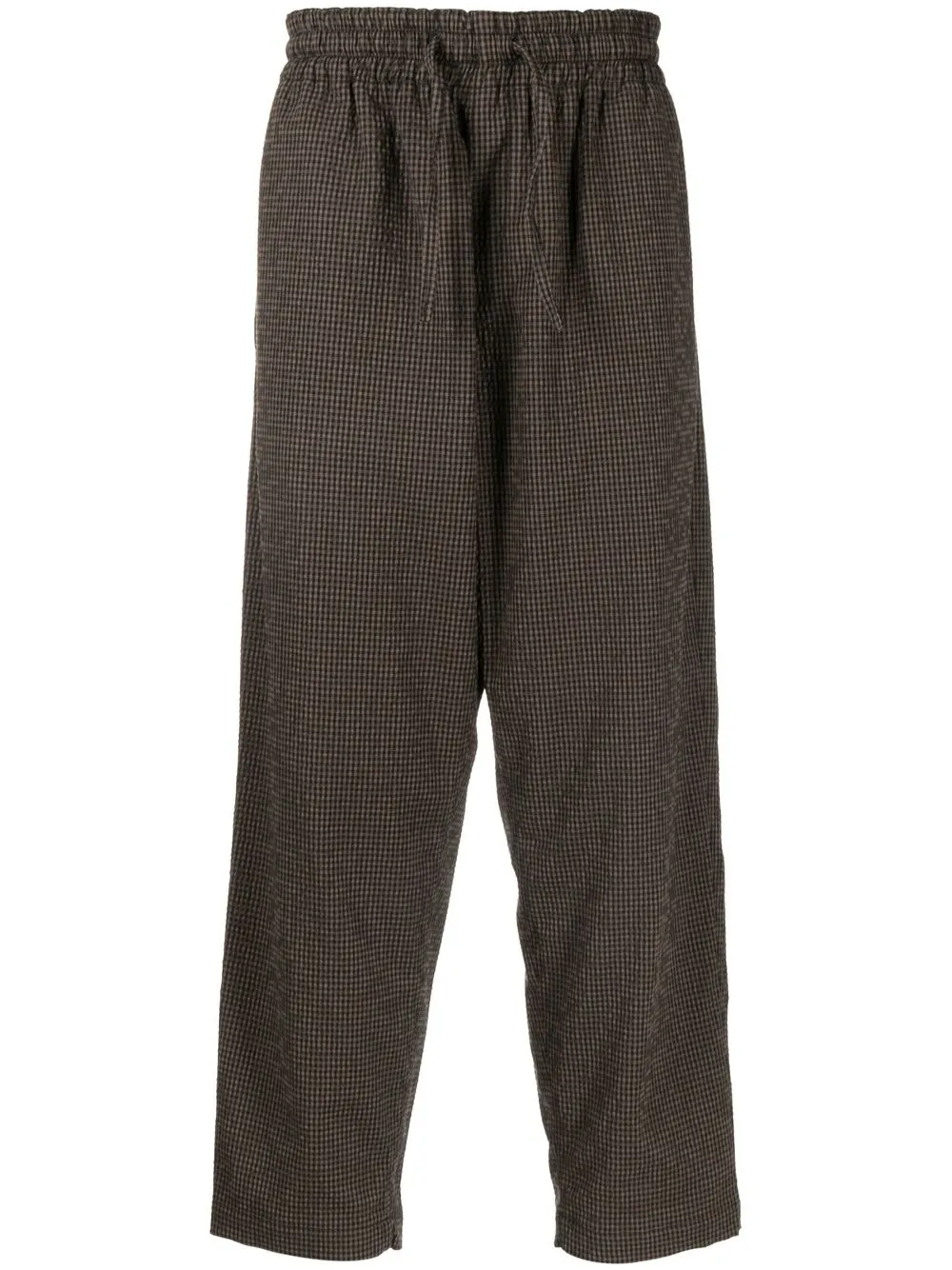 

YMC gingham-check print trousers - Brown