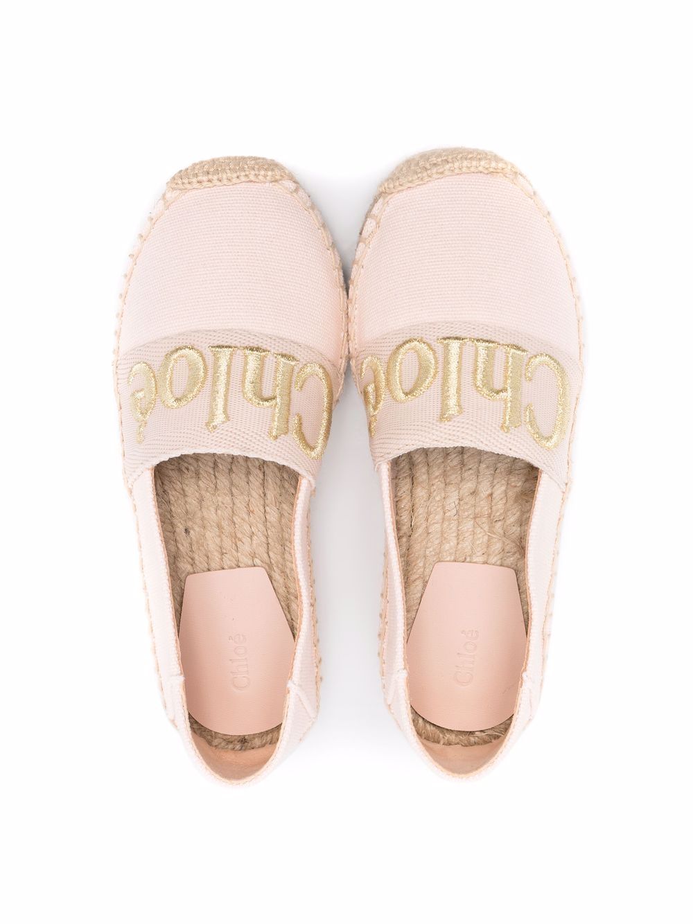 фото Chloé kids logo-embroidered espadrilles