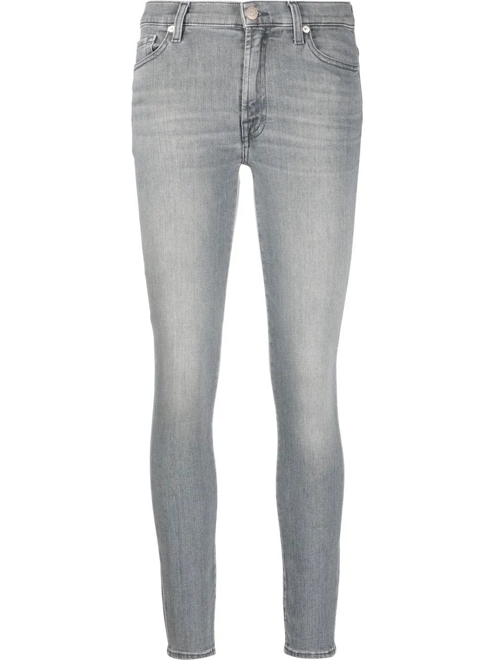 

7 For All Mankind skinny jeans HW de tiro bajo - Gris