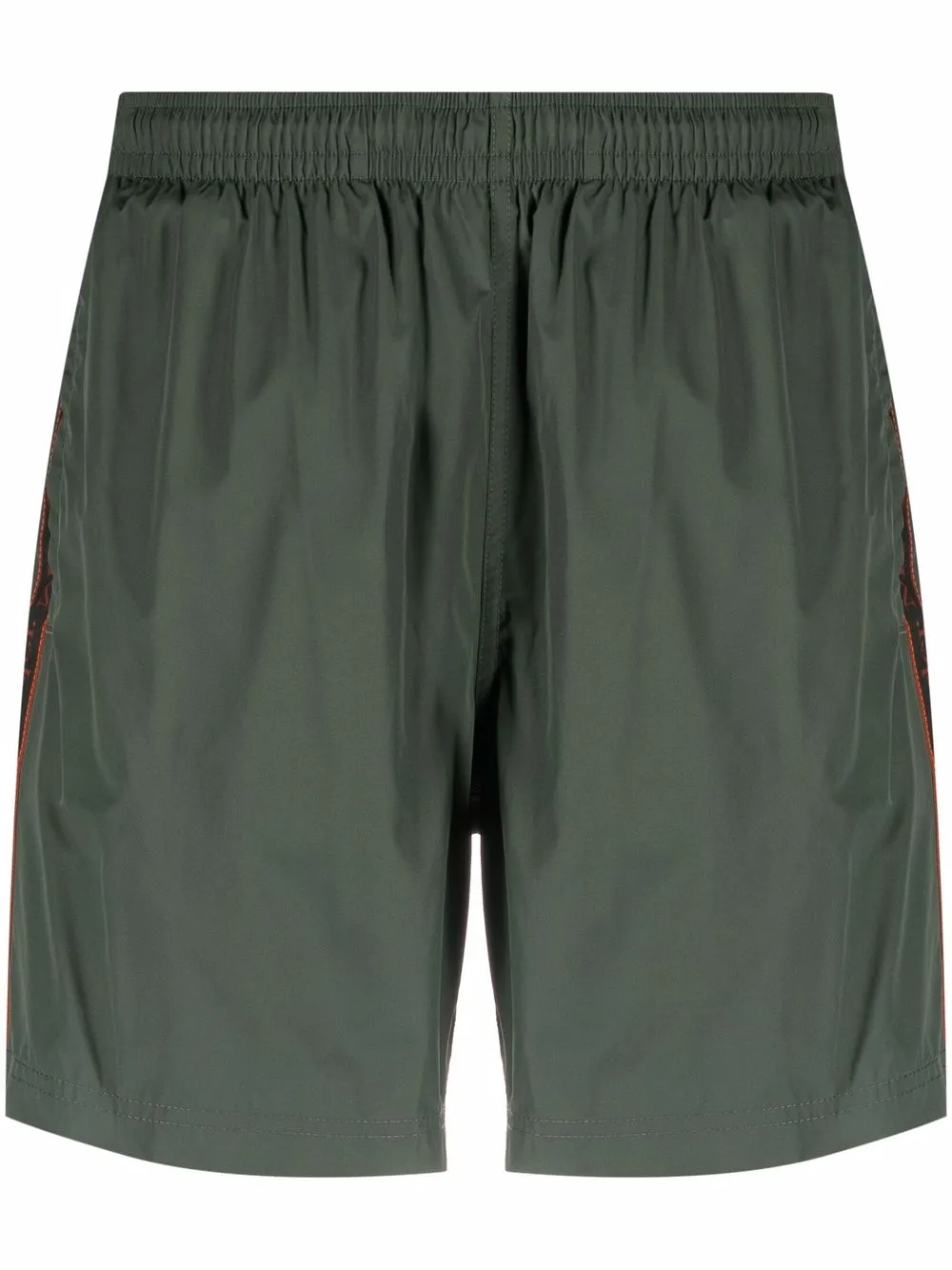 

Alexander McQueen shorts de playa con franjas del logo - Verde