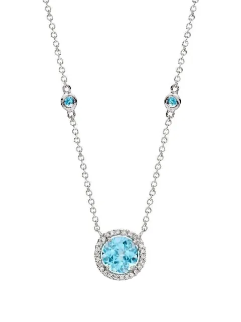 Kiki McDonough 18kt white gold Grace diamond and topaz necklace