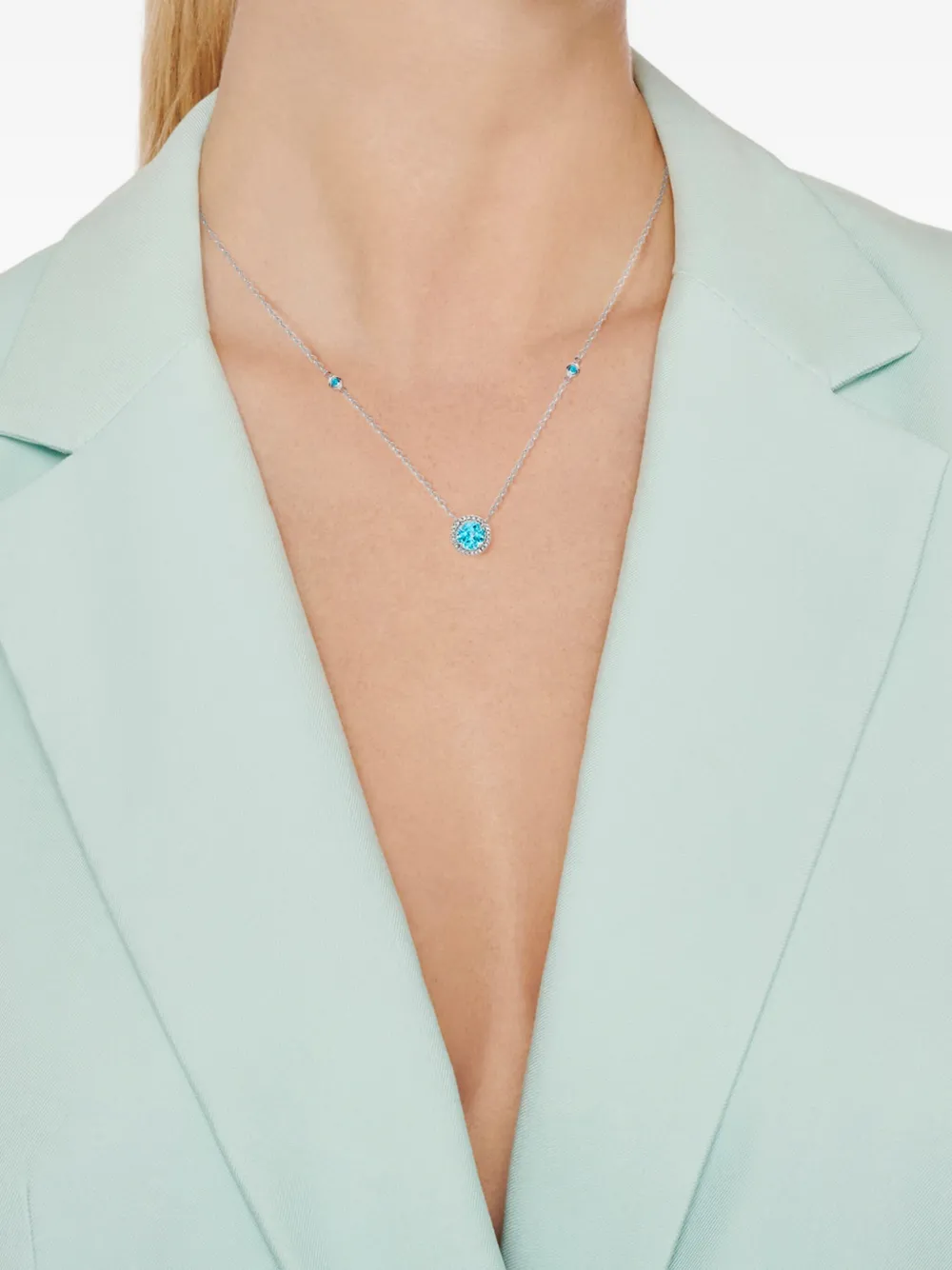 Kiki McDonough 18kt white gold Grace diamond and topaz necklace | Image 2