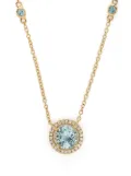 Kiki McDonough 18kt yellow gold Grace blue topaz and diamond pendant necklace