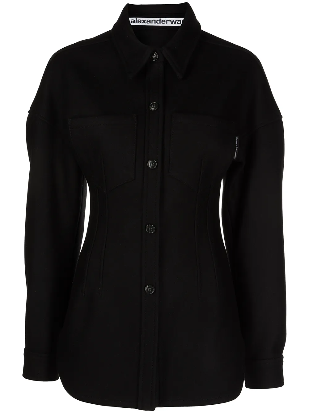 

Alexander Wang felted wool fitted shirt - Black