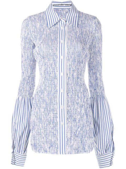 Alexander Wang shirred stripe-print longline shirt Women