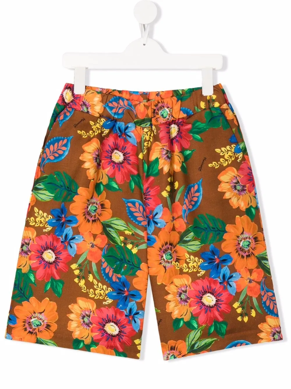 

Mariuccia Milano Kids TEEN floral-print linen shorts - Brown