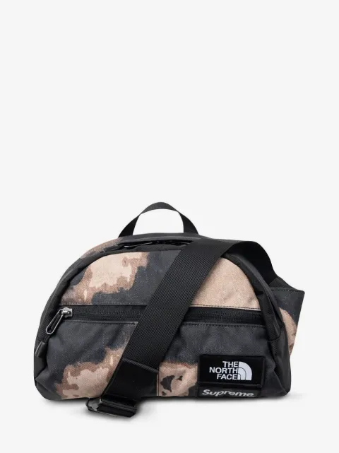 Supreme x The North Face Roo II bleached denim-print bag