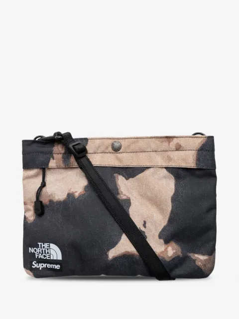 Supreme x The North Face bleached denim print shoulder bag
