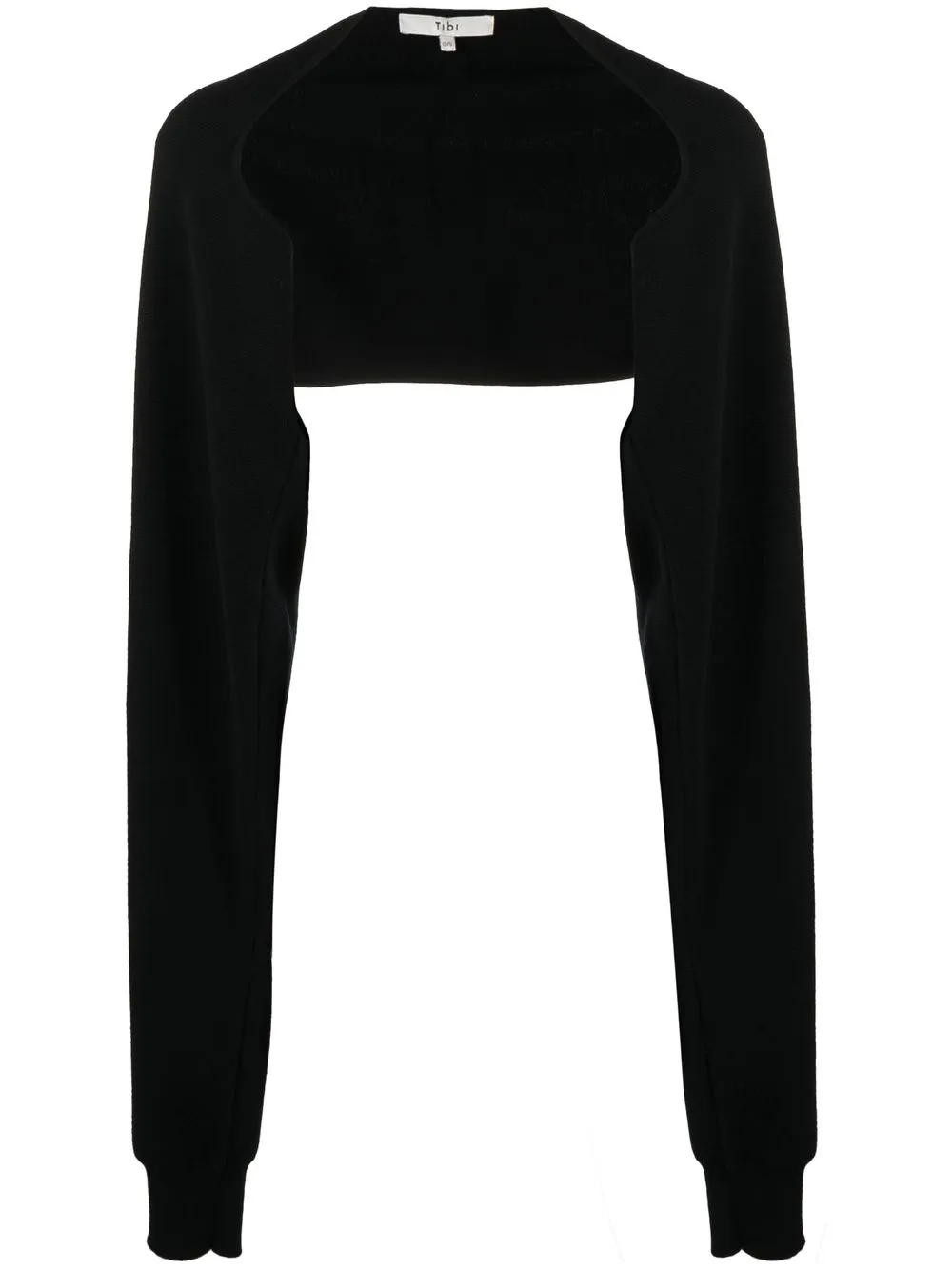 

Tibi top con mangas largas drapeadas - Negro