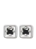 Suzanne Kalan 18kt white gold Inlay sapphire stud earrings - Silver