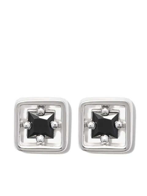 Suzanne Kalan 18kt white gold Inlay sapphire stud earrings