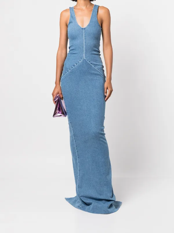 Alexander Wang Long Fitted Denim Dress 