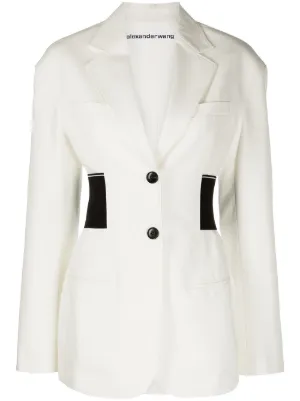 white long line blazer