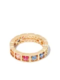 Suzanne Kalan 18kt yellow gold rainbow sapphire ring