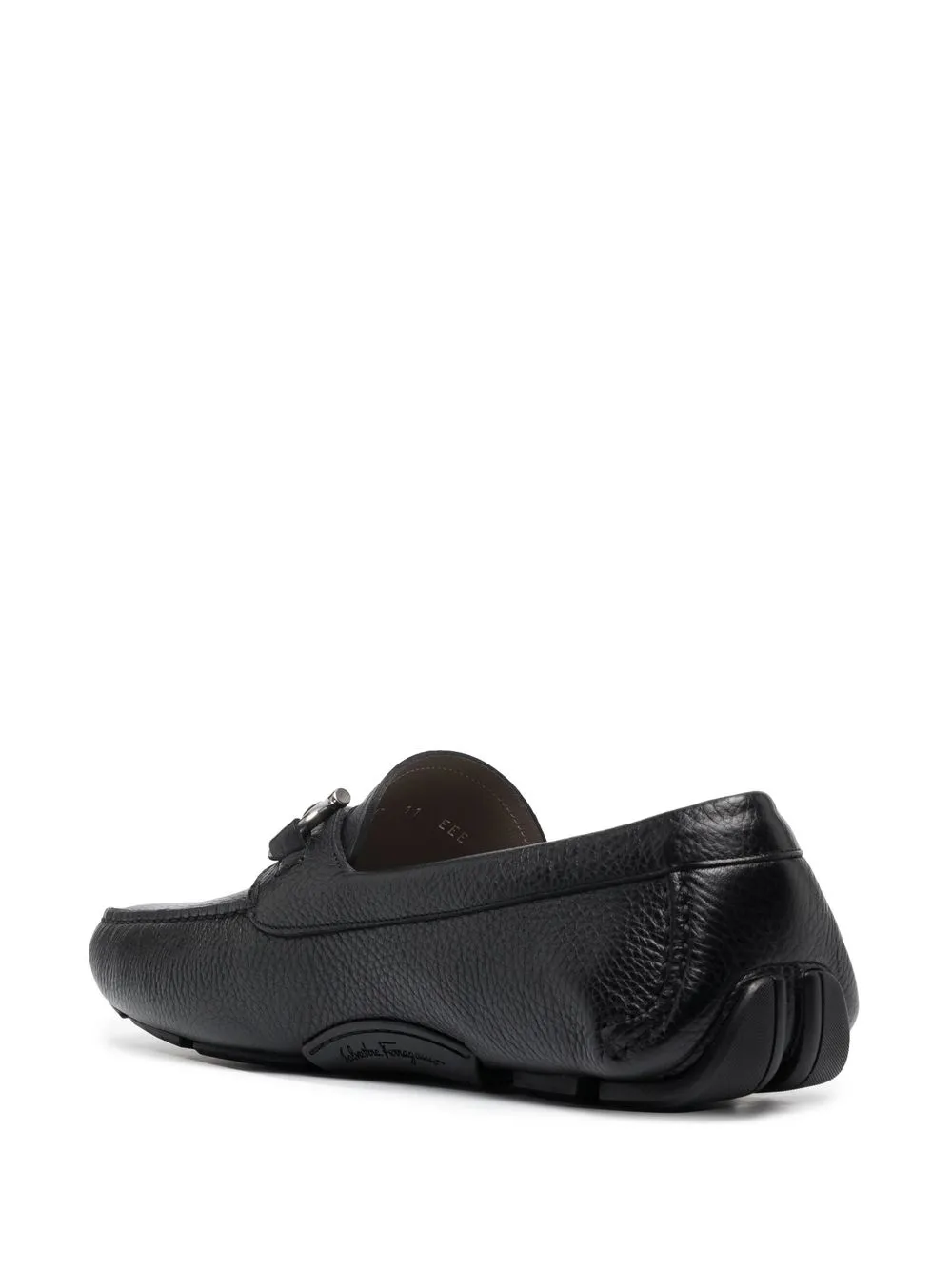 Ferragamo Gancini pebbled-effect loafers Black