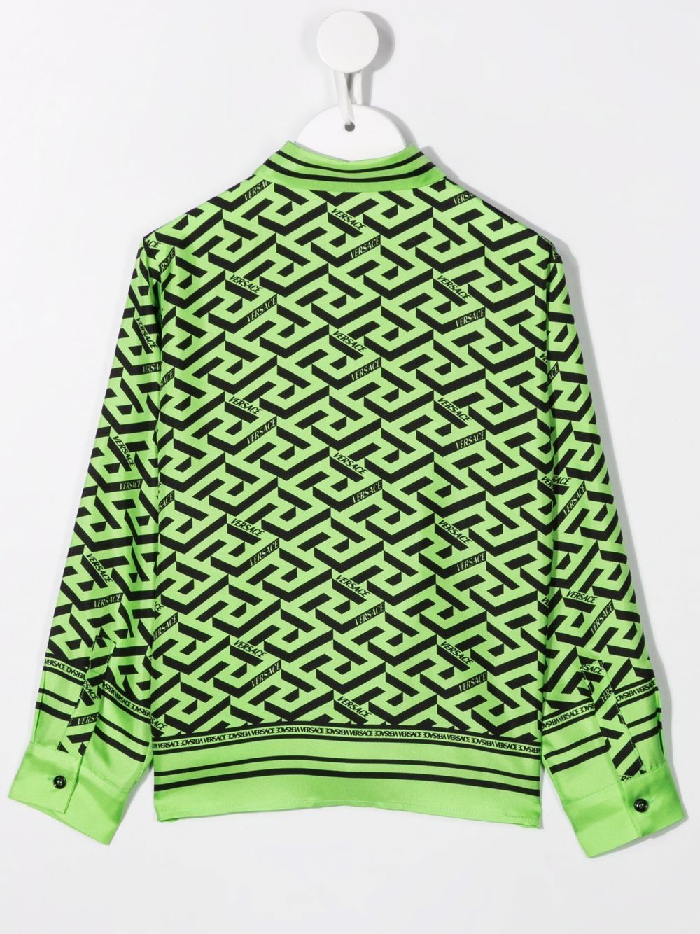 фото Versace kids monogram-pattern print shirt