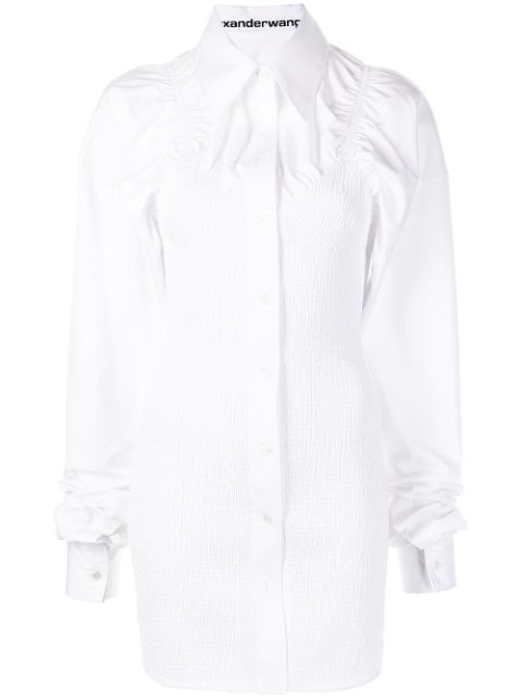 Alexander Wang shirred hourglass shirt dress Women