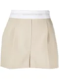 Alexander Wang logo-waist tailored shorts - Brown