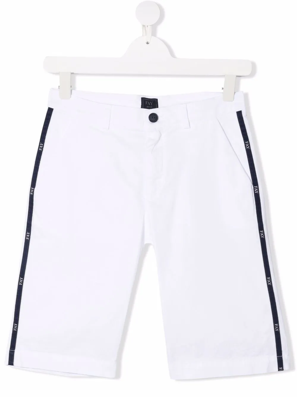 

Fay Kids shorts chino con rayas laterales - Blanco