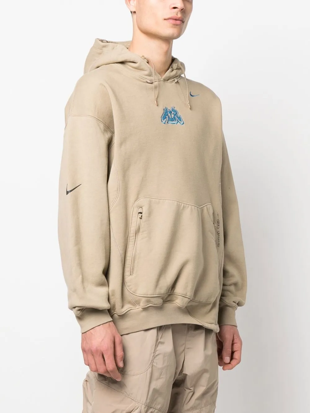 Nike Swoosh-logo Detail Hoodie In Neutrals