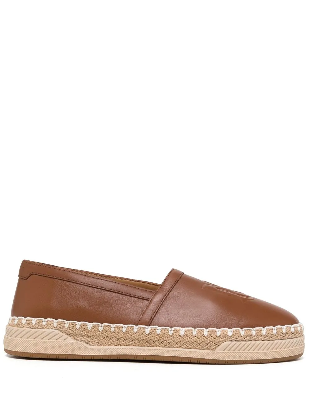 logo-embossed leather espadrilles